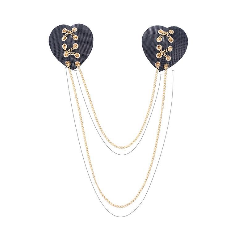 Nipple Cover Pasties - ที่ปิดหัวนมแบบใช้ซ้ำได้ สายคล้องคอแบบเซ็กซี่ หนังซิลิโคน แผ่นปิดหัวนม ชุดชั้นใน อุปกรณ์เสริมสำหรับงานปาร์ตี้แฟนซี