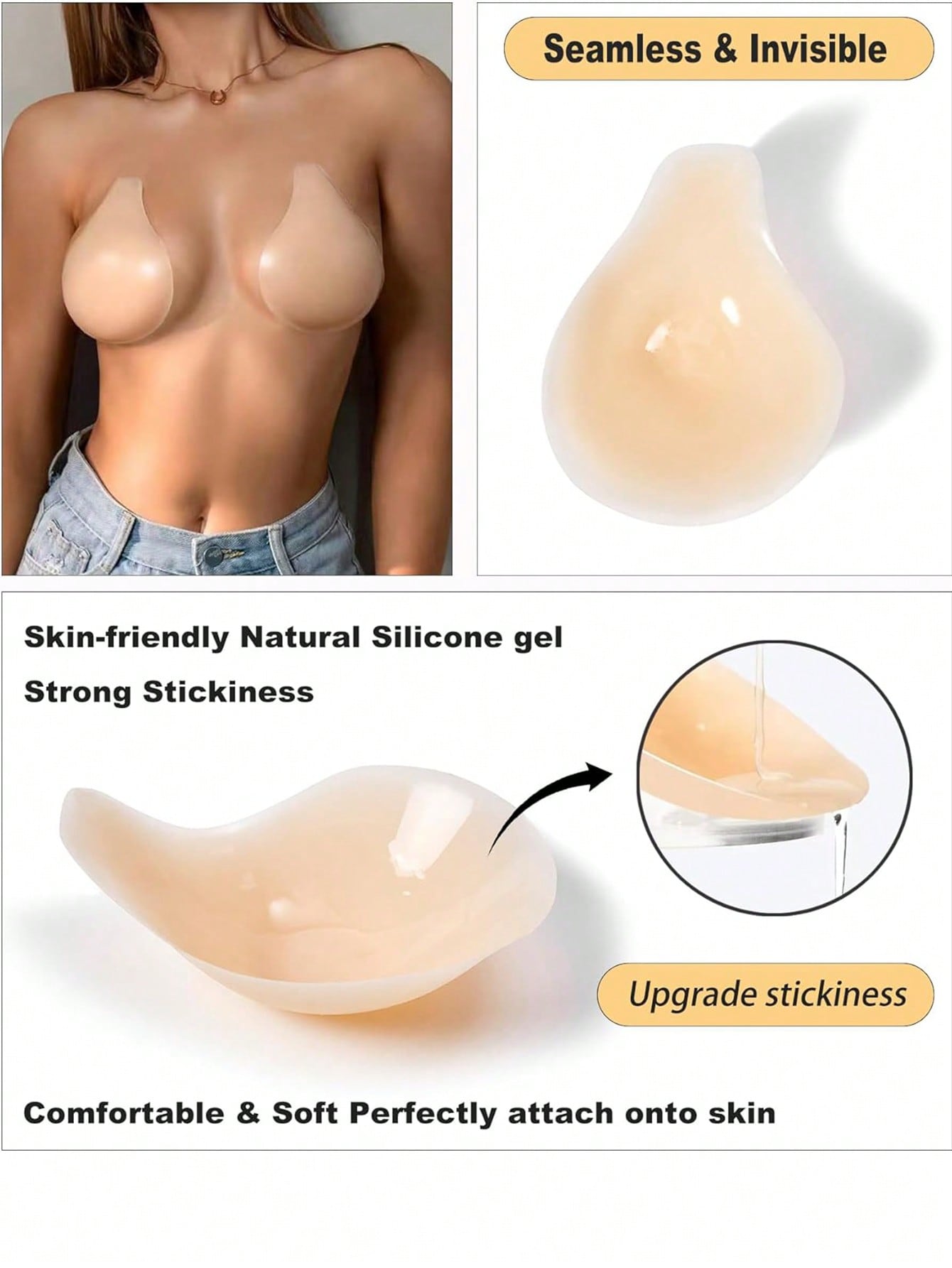 1 คู่ แผ่นปิดหัวนมแบบยกกระชับ  - Nipple Cover Pasties บทวิจารณ์และราคา